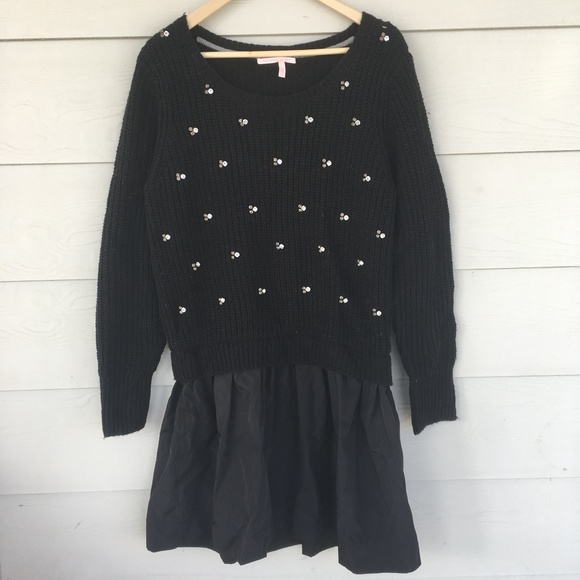 Black Victoria Secret Sweater Dress w/ Rhinestones - Picture 1 of 5